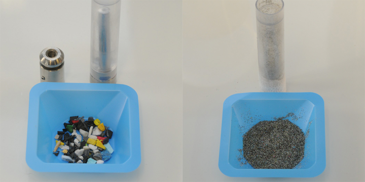 recyclate grinding size